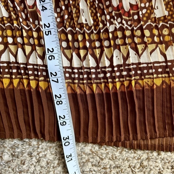 🦋 Alfred Dunner Brown Flower Maxi Skirt 12P Vintage Drawstring Waist - Picture 6 of 6